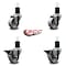 Service Caster 3'' Semi Steel Wheel Swivel 1-3/4'' Expanding Stem Caster Set 2 Brakes, 4PK SCC-EX20S314-SSS-2-PLB-2-134 - alternate 2